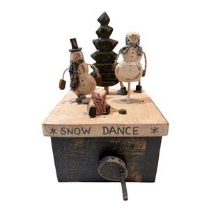 VTG 90s Holiday Christmas‎ Snow Dance, Let it Snow, Snowman Family Wooden Decor